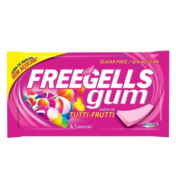 GUM FREEGELLS TUTTI FRUTTI Z. ACUCAR 8G UND