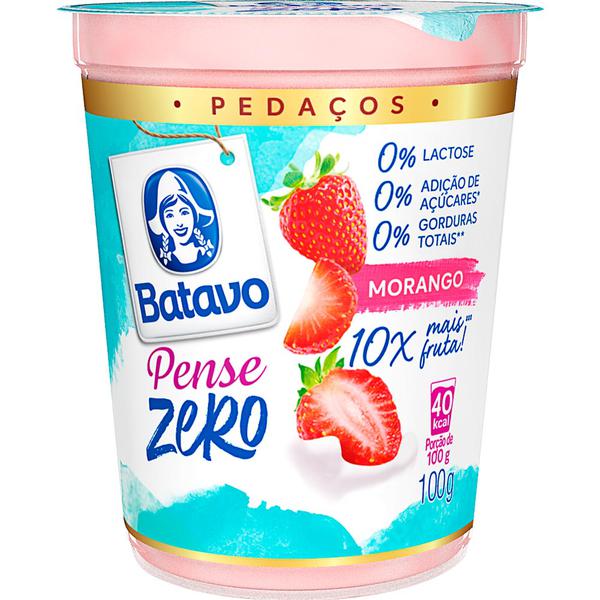 IOGURTE DESN Z.LACT BATAVO PENSE ZERO PED 100G MORANGO