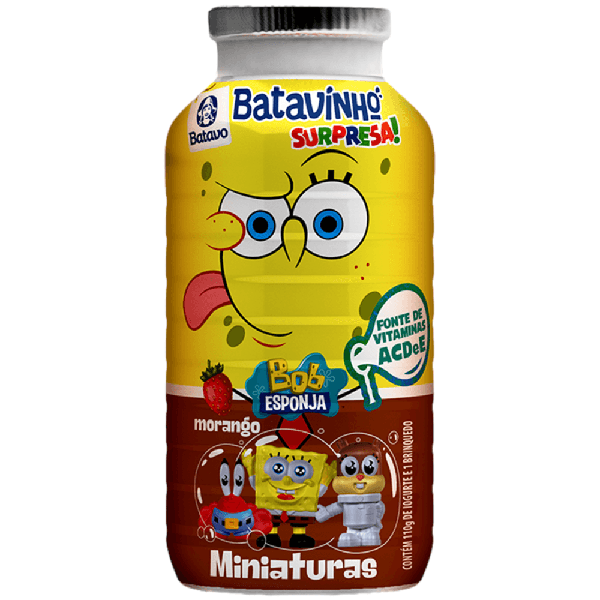IOGURTE DESNATADO MORANGO BOB ESPONJA BATAVO 110G