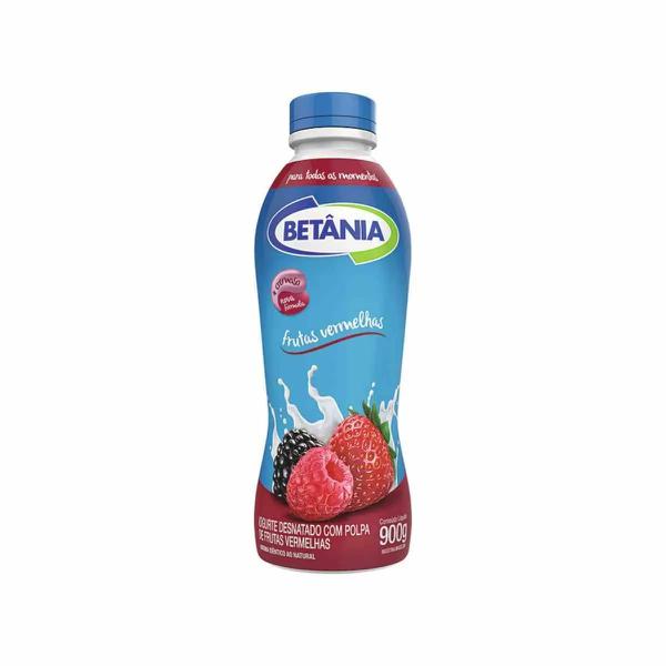 IOGURTE GARRAFA BETANIA DESNATADO 900G FRUTAS VERMELHAS