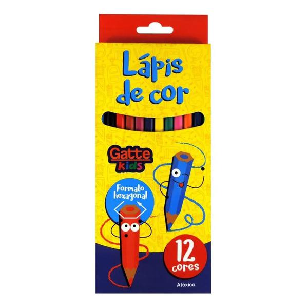 LAPIS COR PEQUENO 12 CORES HEXAGONAL
