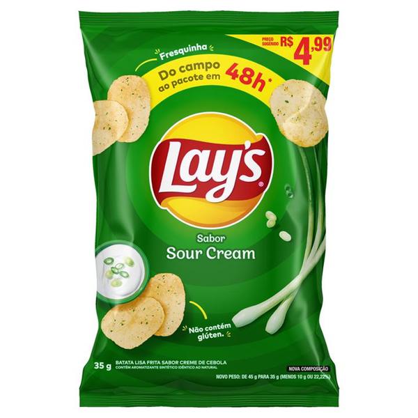 LAYS SOUR CREAM C/PRECO 35G UND