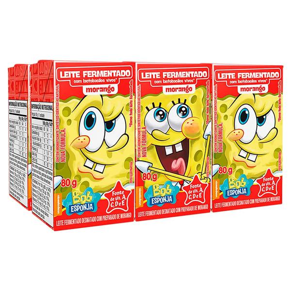 LEITE FERM DESN BOB ESPONJA ELEGE 80G MORANGO
