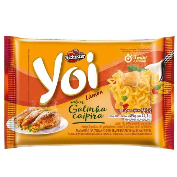 MACARRAO INSTANTANEO RICHESTER YOI 74,3G GALINHA CAIPIRA