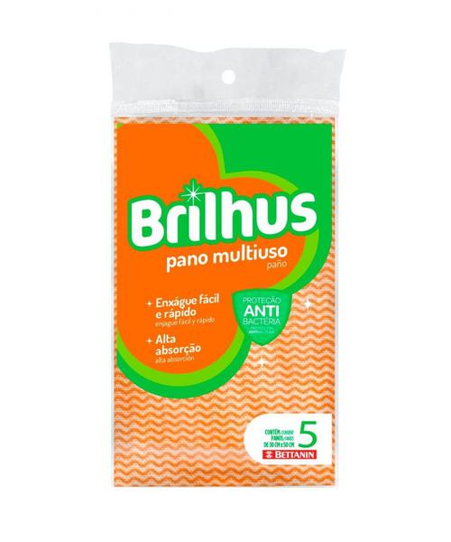 PANO BRILHUS MULTIUSO LARANJA C/5