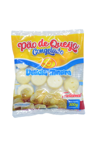 PAO DE QUEIJO CONGELADO DELICIA MINEIRA TRAD 300G PCT
