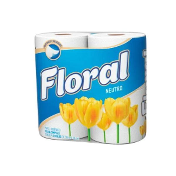 PAPEL HIG FLORAL F SIMPLES C/4 NEUTRO