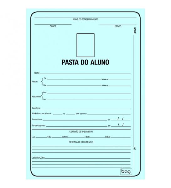 PASTA ESCOLAR MATRICULA UN AZUL