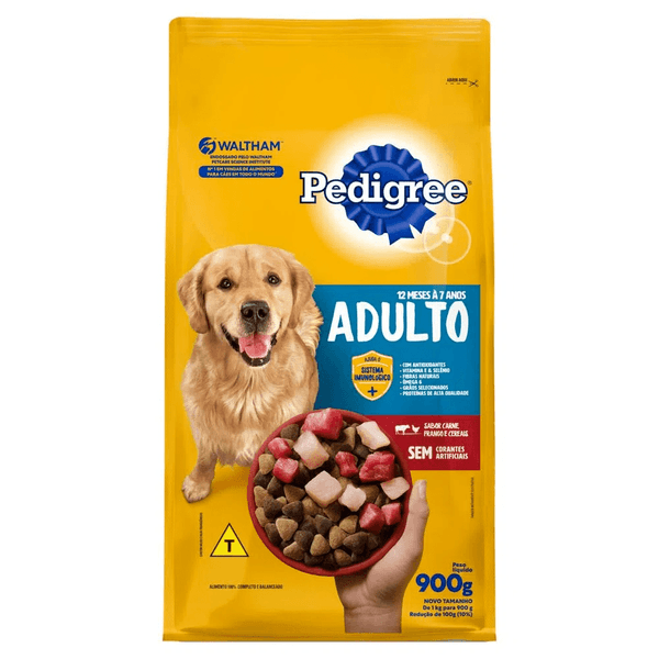 RAÇÃO PEDIGREE 900GR ADULTO DRY CARNE/FRANGO E CEREAIS