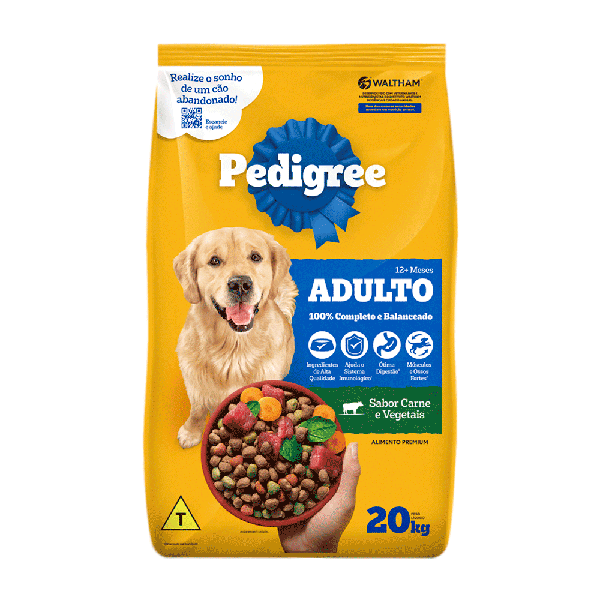 RAÇÃO PEDIGREE ADULTO CARNE E VEGETAIS KG