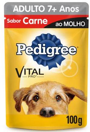 PEDIGREE SACHE 100GR ADULTO 7 ANOS MAIS SABOR CARNE