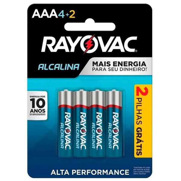 PILHA RAYOVAC ALCALINA AAA C/6 LV6 PG4