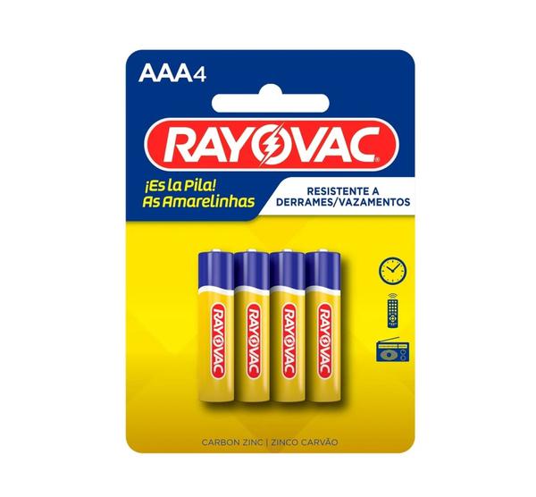 PILHA RAYOVAC AMARELA PALITO AAA UND