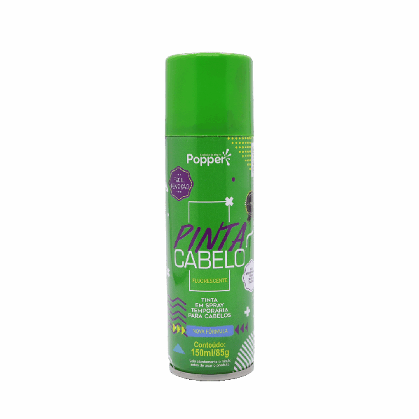 PINTA CABELO VERDE FLOURESCENTE POPPER SPREY 150ML