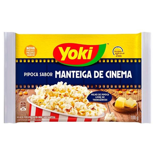PIPOCA PARA MICRO-ONDAS MANTEIGA DE CINEMA YOKI PACOTE 100G