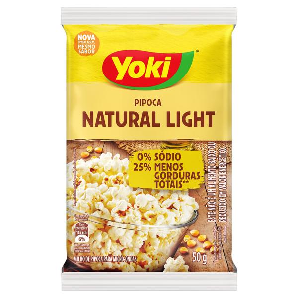PIPOCA PARA MICRO-ONDAS NATURAL LIGHT ZERO SODIO YOKI 50G