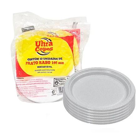 PRATO RASO DESCARTAVEL ULTRA 15CM C/10