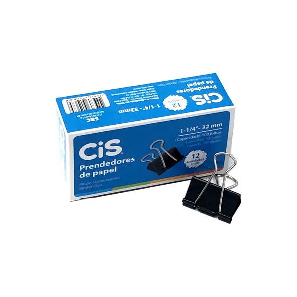 PRENDEDOR PAPEL 32MM PRETO CX C/12UN