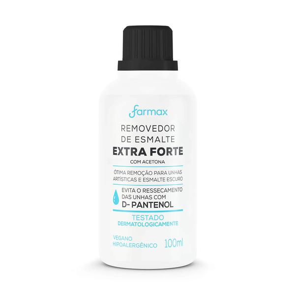 REMOVEDOR DE ESMALTE 100ML EXTRA FORTE SEM ACETONA FARMAX