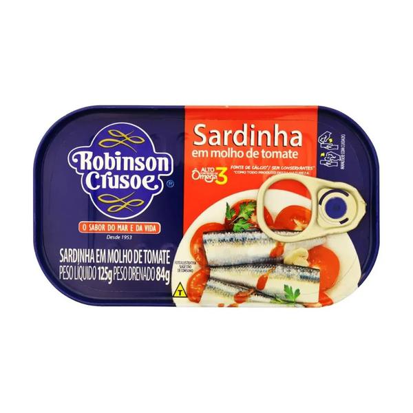 SARDINHA ROBINSON CRUSOE EM MOLHO TOMATE 125G