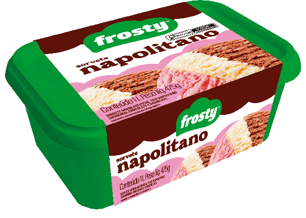 SORVETE FROSTY NAPOLITANO 1L