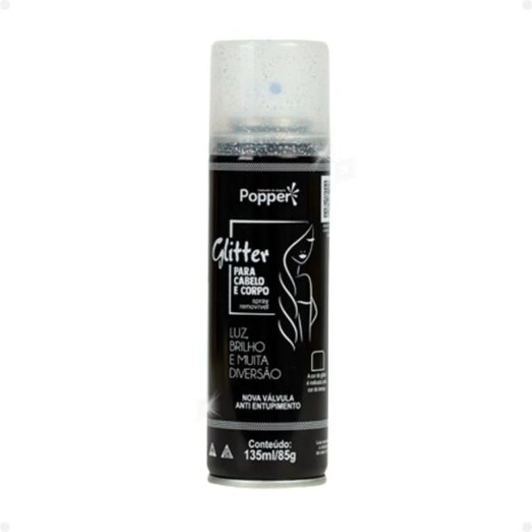 SPRAY POPPER GLITTER CABELO E CORPO PRATA 150ML