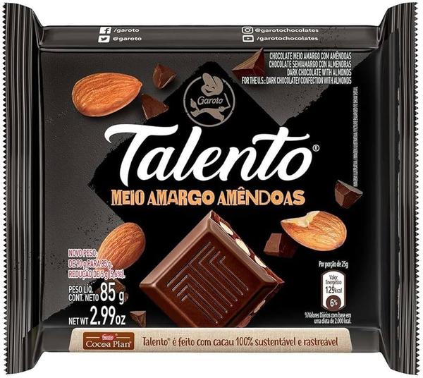 TALENTO TABLETE MEIO AMARGO 25G