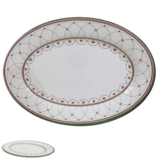 TRAVESSA OVAL MELAMINA CERVO BEGE 35,4X25,7CM FLORARTE