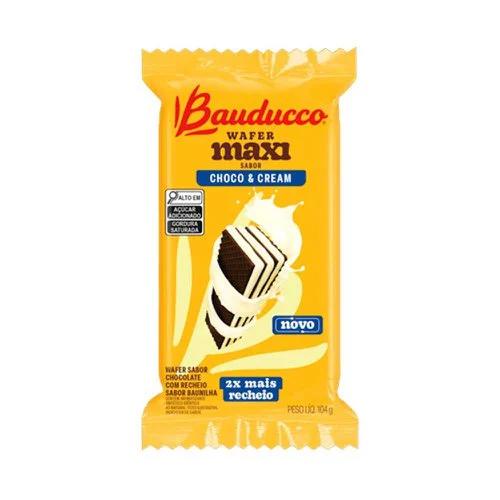 WAFER MAXI BAUDUCCO 104GR CHOCO E CREAM