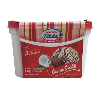 SORVETE VILELA COCO C/CHOC 2L