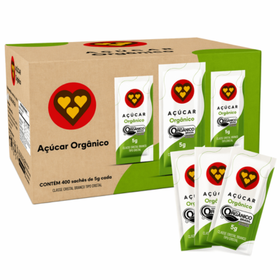 ACUCAR CRISTAL SANTA CLARA ORGANICO SACHE 5GR CX C/ 400 UN