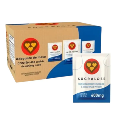 ADOCANTE SANTA CLARA SUCRALOSE SACHÊ 600MG CX C/ 408 UND