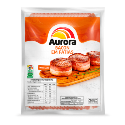 BACON AURORA DEFUMADO FATIADO CONG PCT 1KG