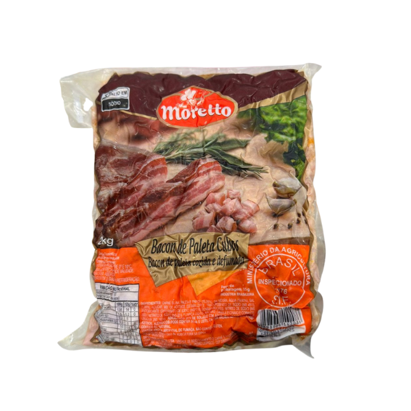 BACON DE PALETA MORETTO EM CUBOS CG PCT 2KG