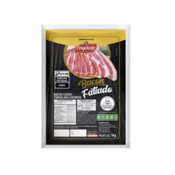 BACON FATIADO COZ CONGELADO FRIGOLESTE  1KG