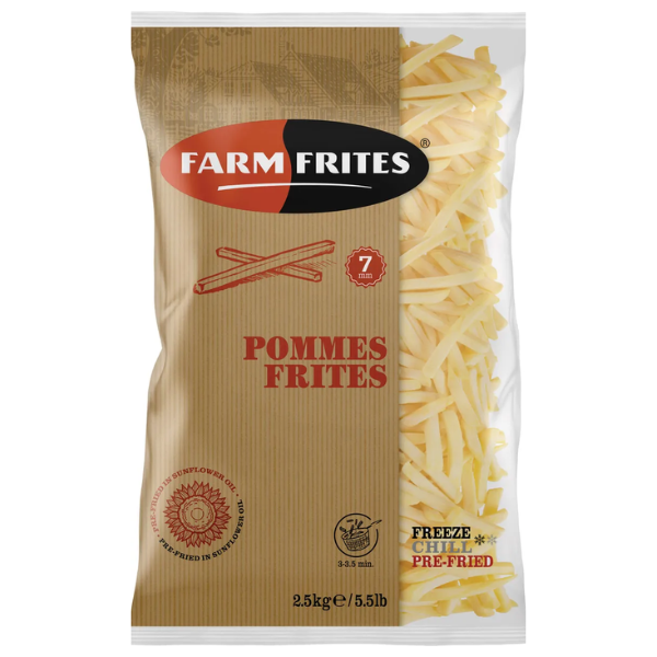 BATATA PRE-FRITA FARM FRITES CORTES FINOS 7MM PCT 2,5KG