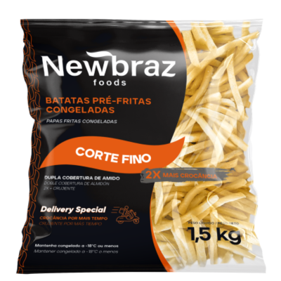 BATATA PRE-FRITA NEWBRAZ 6MM CROCANTE CORTE FINO 1,5KG