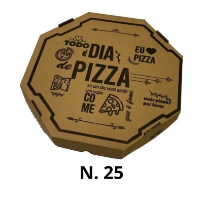 CAIXA DE PAPELAO P/ PIZZA MARROM N.25 PCT C/ 25 UND (STAMP)