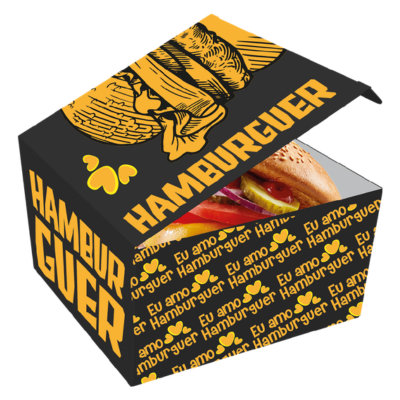 CAIXA HAMBURGUER FESTCOLOR AMARELO C/ 50UN