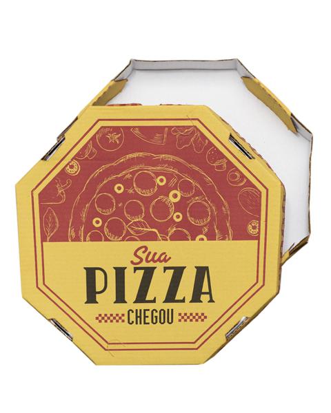 CAIXA P/ PIZZA VERMELHA BRANCO N.35 PCT C/ 25 UND (STAMP)