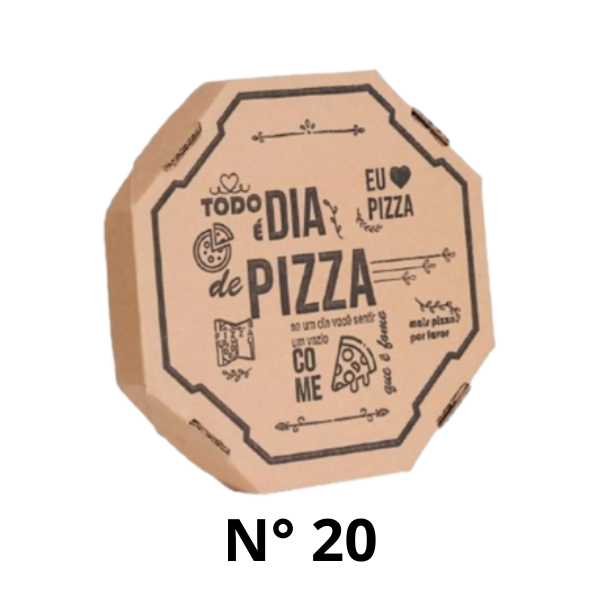 CAIXA PIZZA MARROM N.20 PCT C/ 25 UND (STAMP)