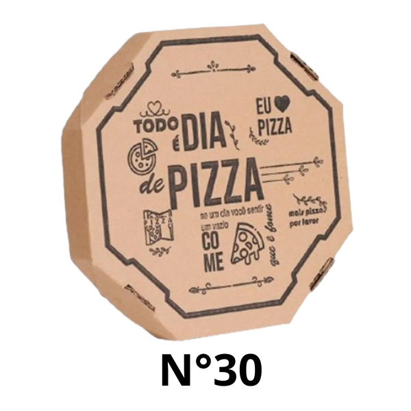 CAIXA PIZZA MARROM N.30 PCT C/ 25 UND (STAMP)