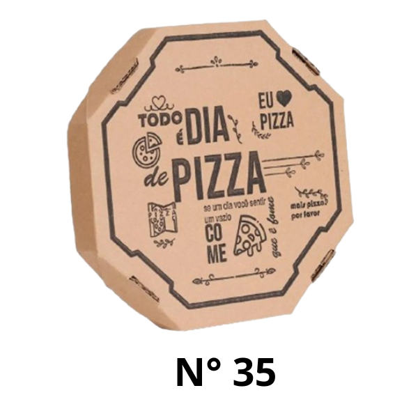 CAIXA PIZZA MARROM N.35 PCT C/ 25 UND (STAMP)