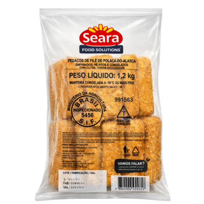 HAMBÚRGUER DE PEIXE SEARA POLACA DO ALASCA EMPANADO 1,2 KG