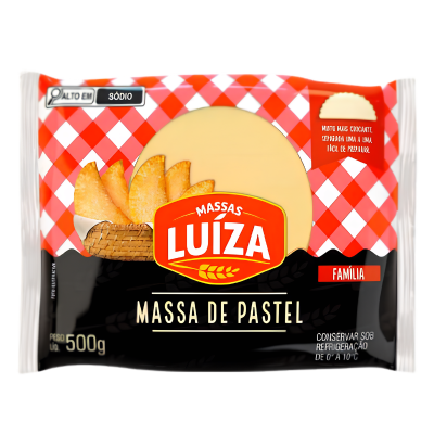 MASSA PASTEL LUIZA REDONDA INDUSTRIAL REFR. PCT 500GR