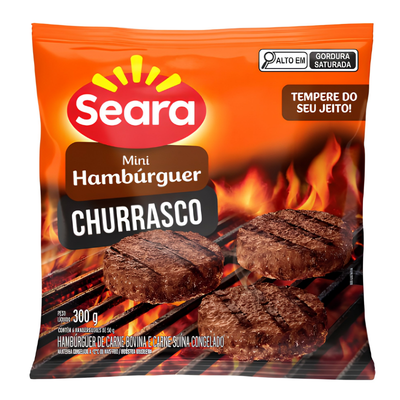 MINI HAMBURGUER SEARA BOVINO / SUINO CG PCT 300GR