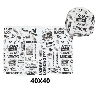 PAPEL ACOPLADO MONO EMBALEBEM FASTFOOD 40G 40X40 C/ 300 UN