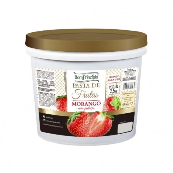 PASTA DE FRUTAS BOM PRINCIPIO MORANGO EM PEDACOS BD 2,5KG