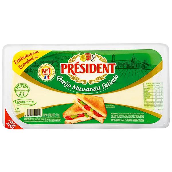 QUEIJO MUSSARELA PRESIDENT FAT. 1KG