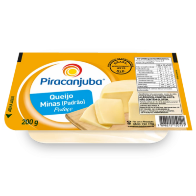 QUEIJO PIRACANJUBA MINAS PADRAO PEDACO 200GR